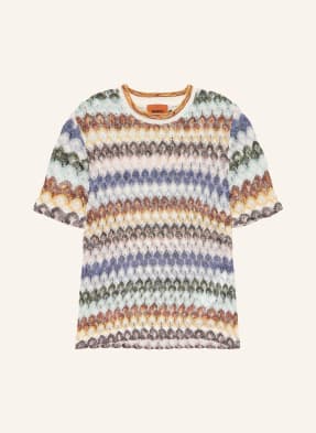 Missoni Úpletové Tričko S Třpytivou Přízí krémová / tmavě zelená / modrá