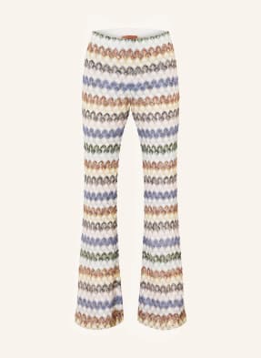 Missoni Pletené Kalhoty S Třpytivou Přízí bílá / hnědá / modrá