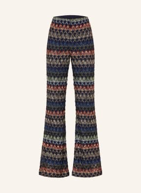 Missoni Pletené Kalhoty S Třpytivou Přízí tmavě modrá / červená / zelená