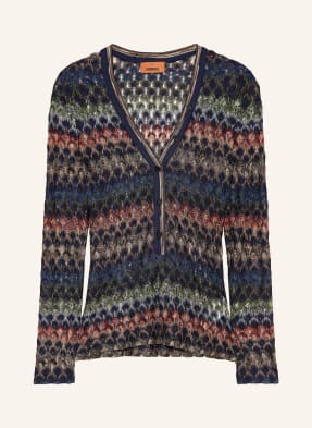 Missoni Pletená Blůza S Třpytivou Přízí tmavě modrá / červená / zelená