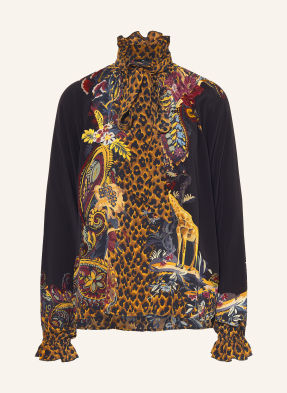 Etro Seidenbluse Mit Abnehmbarer Schluppe Und Rüschen schwarz