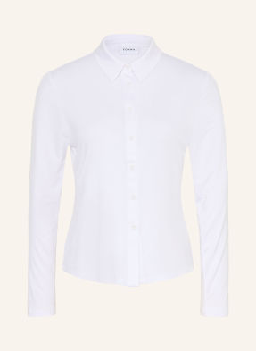 Comma Hemdbluse Aus Jersey weiss