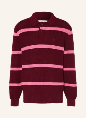 Tommy Hilfiger Rugbyové Tričko tmavě červená / růžová