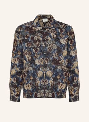 Les Deux Žakárový Overshirt modrá / béžová / tmavě červená