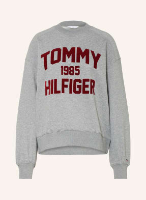 Tommy Hilfiger Mikiny šedá / tmavě červená