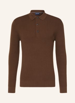 Olymp Strick-Poloshirt braun