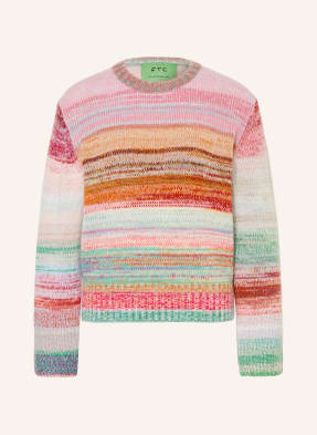 Ftc Cashmere Kašmírový Svetr růžová / mátová / zelená