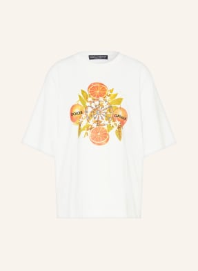 Dolce & Gabbana Tričko Oversize bílá / oranžová / zelená