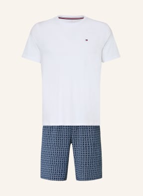 Tommy Hilfiger Krátké Pyžamo bílá / tmavě modrá / černá