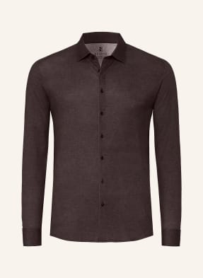 Desoto Košile Slim Fit tmavě hnědá