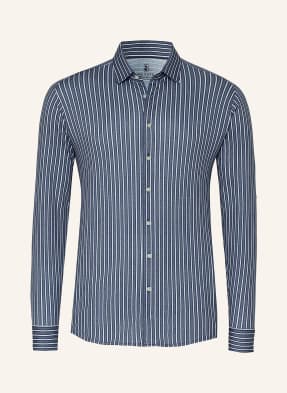 Desoto Jerseyová Košile Slim Fit modrá / tmavě modrá / bílá