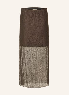 Smith & Soul Krajková Sukně tmavě hnědá