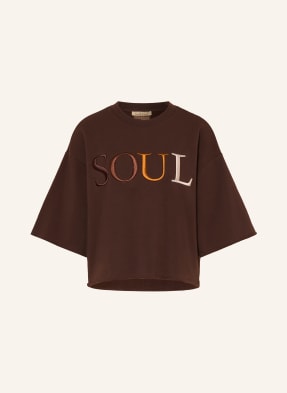 Smith & Soul Mikiny S 3/4 Rukávy tmavě hnědá / hnědá / režná