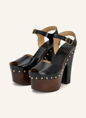 Chloé Sandály Na Platformě Meret S Cvočky 001 black