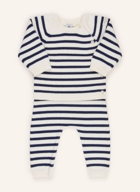 Petit Bateau Sada: Svetry A Pletené Kalhoty krémová / tmavě modrá