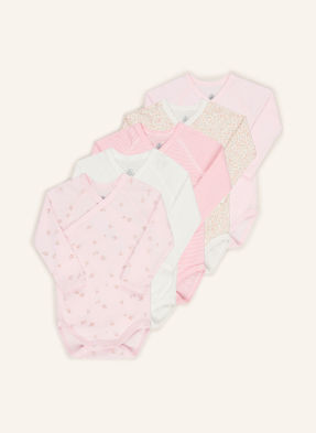 Petit Bateau Balení 5 Ks Zavinovacích Body růžová / starorůžová / bílá