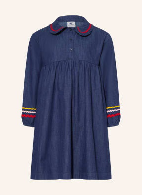 Petit Bateau Džínové Šaty tmavě modrá / tmavě červená / žlutá