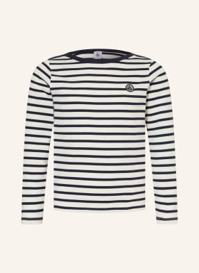 Petit Bateau Tričko S Dlouhým Rukávem bílá / tmavě modrá
