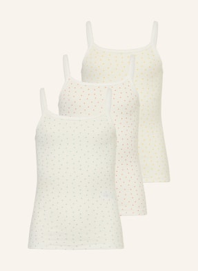 Petit Bateau Sada 3 Topů bílá / oranžová / žlutá