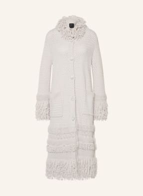 Marc Cain Strickmantel Mit Cashmere Und Pailletten grau
