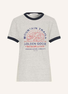 Golden Goose Tričko Journey světle šedá / červená / tmavě modrá