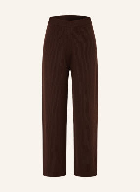 Sportmax Pletené Kalhoty Goloso tmavě hnědá