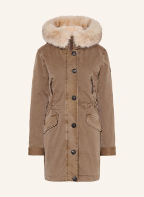 Blonde No.8 Parka Aspen S Odnímatelnou Umělou Kožešinou khaki / béžová
