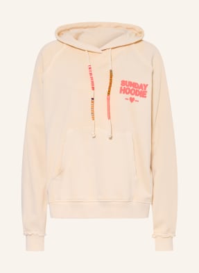 Grace Mikina S Kapucí Sunday Hoodie krémová / neonově růžová