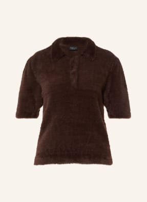 S.Oliver Black Label Pletená Polokošile tmavě hnědá