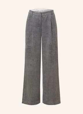 Comma Marlenehose Aus Cord grau