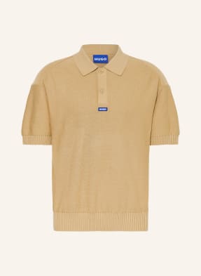 Hugo Strick-Poloshirt San Paisley beige