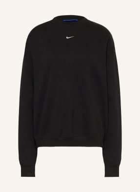 Nike Oversized Mikyna Studio Fleece černá / bílá
