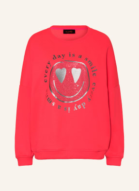 Miss Goodlife Oversized Mikina S Ozdobnými Kamínky neonově růžová / stříbrná