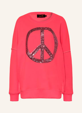 Miss Goodlife Oversized Mikiny S Flitry neonově růžová