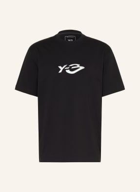 Y-3 Tričko Liquid Logo černá / stříbrná