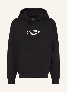 Y-3 Mikina S Kapucí Liquid Logo černá / stříbrná