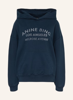 Anine Bing Mikina S Kapucí Harvey tmavě modrá / bílá