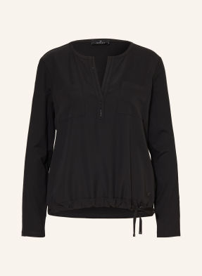 Monari Blusenshirt Im Materialmix Mit Schmucksteinen schwarz