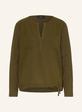 Monari Blusenshirt Im Materialmix Mit Schmucksteinen gruen