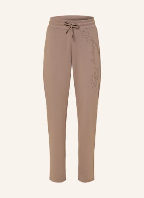 Monari Jerseyhose Mit Schmucksteinen beige