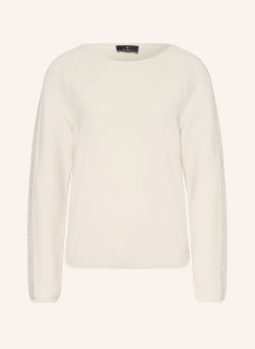 Monari Pullover Mit Schmucksteinen weiss