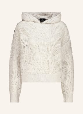 Monari Strick-Hoodie Mit Glitzergarn Und Pailletten weiss