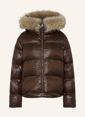 Darling Harbour Steppjacke Mit Kunstfell braun
