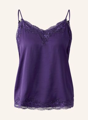Oui Satintop Mit Spitze lila