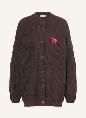 American Vintage Pletený Svetr Cyrow tmavě hnědá / tmavě červená