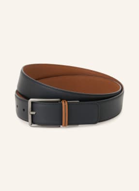 Zegna Oboustranný Kožený Opasek tmavě hnědá / stříbrná / koňaková