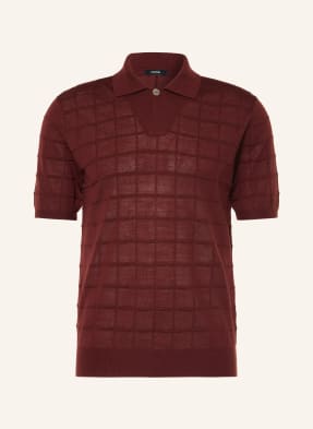 Reiss Strick-Poloshirt Serval rot