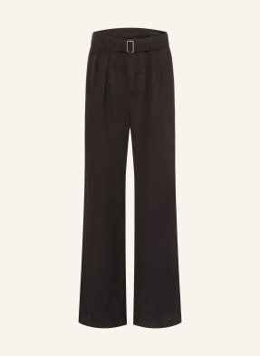 Allsaints Kalhoty Marko Regular Fit Z Lnu černá