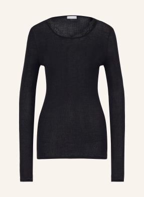 Hanro Spací Tričko Woolen Lace Z Merino Vlny A Hedvábí černá