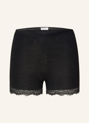 Hanro Kalhotky Woolen Lace S Merino Vlnou A Hedvábím černá